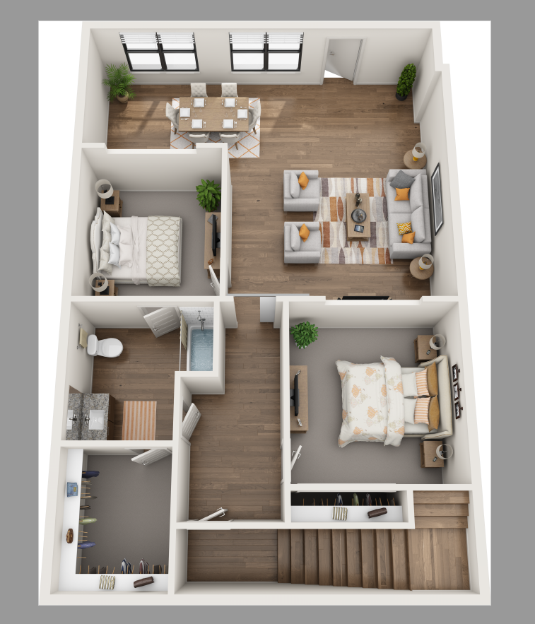 Floor plan for 3 beds, 2 baths, 2097 sqft
